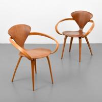 Pair of Norman Cherner Bentwood Pretzel Arm Chairs - Sold for $2,340 on 05-25-2019 (Lot 294).jpg